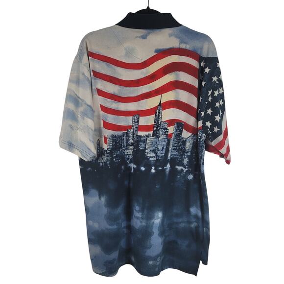 Tabasco Men's Collar 1/4 Buttons American Flag Brand Shirt Lg - Picture 3 of 4